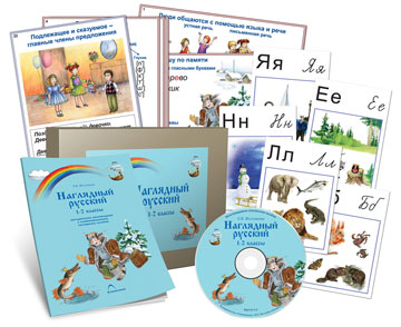 Комбинированное наглядное пособие:Наглядный русский.1-2 классы (CD, постеры - 55шт, метод.пособие)