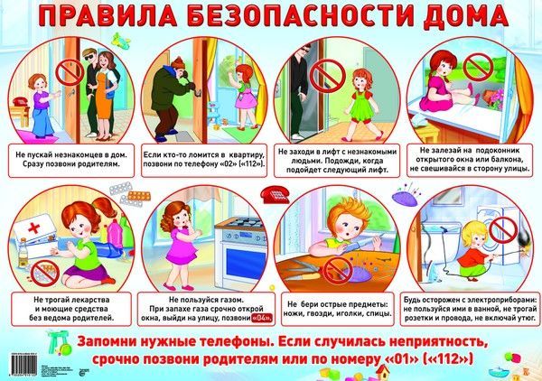 Пл.Правила безопасности дома (картон, форматА-2)