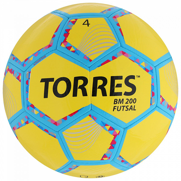 Мяч футзальный TORRES Futsal BM 200, размер 4, 32 панели, TPU, 4 подкладочных слоя