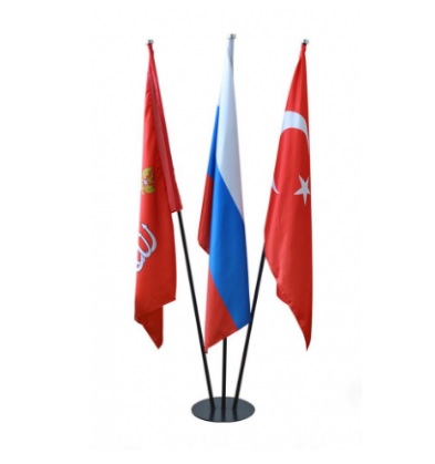 Флагшток напольный металлический с основанием Диск 3 штока 2,25 м