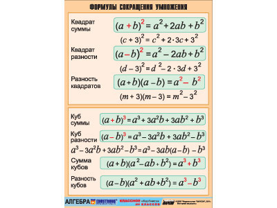 т.Формулы сокращения умножения (винил 100*140)