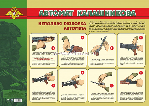 Пл. Автомат Калашникова: неполная разборка. Формат А2