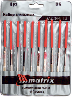 Набор надфилей алмазных, 140х50х3, 5 шт.// MATRIX