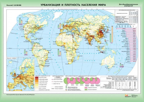 Урбанизация и плотность населения мира (мат) 958