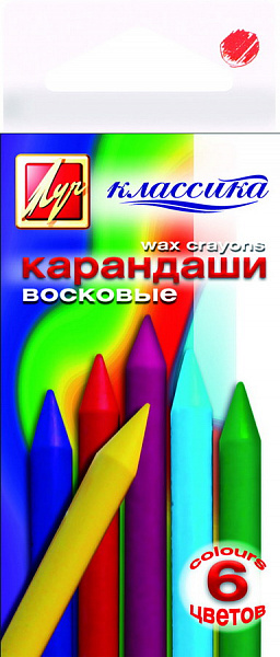 Мелки восковые 06цв."Луч"