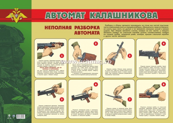 Пл. Автомат Калашникова: неполная разборка. Формат А2