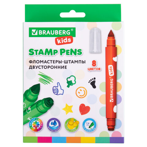����������-������ ������������ "FUNNY STAMPS", 8 ������, BRAUBERG KIDS