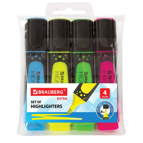 ����� ����������������� BRAUBERG 4 ��., �������, "Energy Neon", ����� 1-3 ��