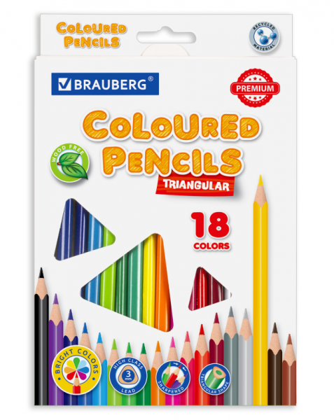 ��������� 18 ������ BRAUBERG PREMIUM, 18 ������, �����������, ������� 3 ��