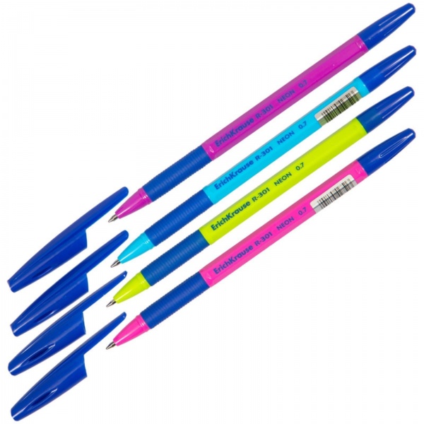 ����� ���."ERICH Krause R-301 Neon Stick & Grip, ���� 0.7 ��, ������� �����, ��������� ����