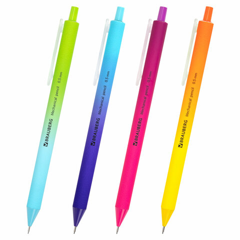 �������� �������������� 0,5 ��, BRAUBERG SOFT "Grade", HB, ������ soft-touch �������