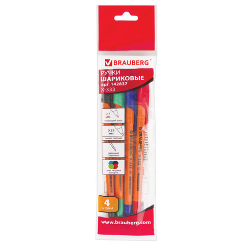 ����� ����� ��������� BRAUBERG ����� 4 ��., �������, "X-333", ���������, ���� 0,7 ��